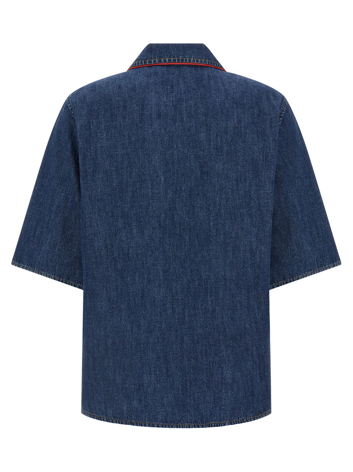 Valentino Garavani Blue Cotton Blouse