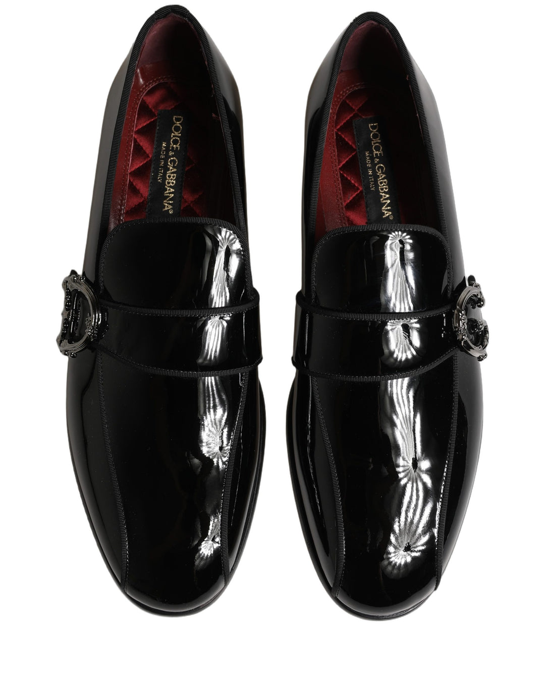 Dolce &amp; Gabbana Black Patent Leather Men Loafers Shoes