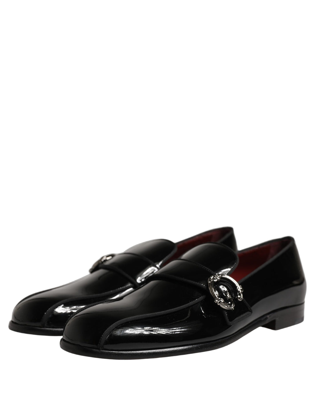 Dolce &amp; Gabbana Black Patent Leather Men Loafers Shoes