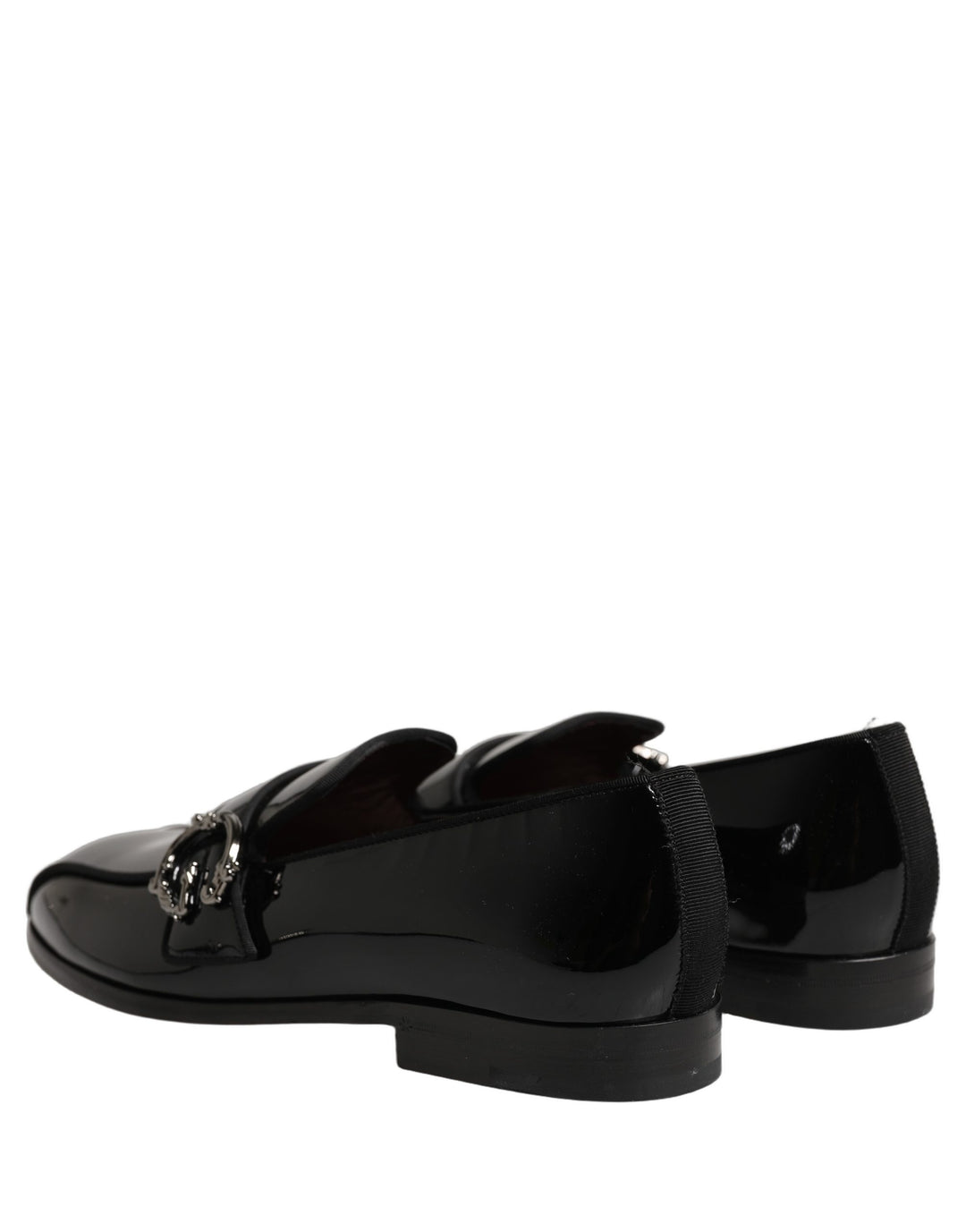Dolce &amp; Gabbana Black Patent Leather Men Loafers Shoes