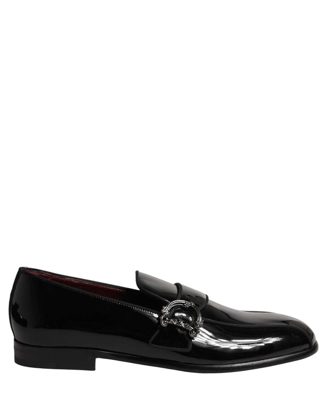 Dolce &amp; Gabbana Black Patent Leather Men Loafers Shoes