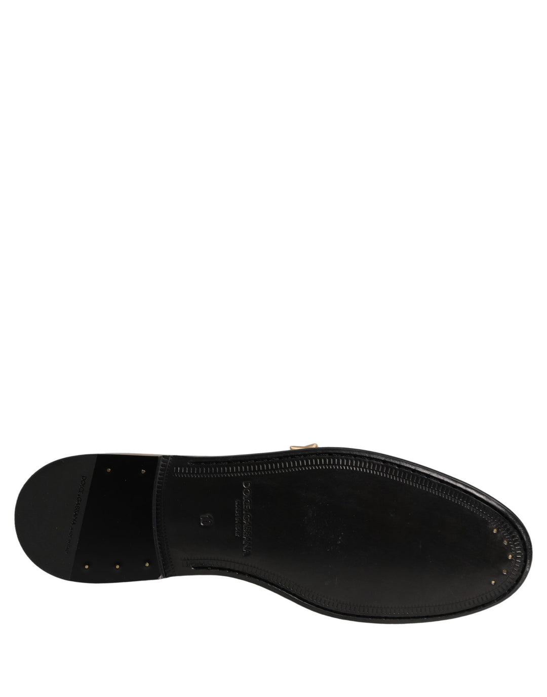 Dolce &amp; Gabbana Metallic Gold Leather Flats Loafers Shoes