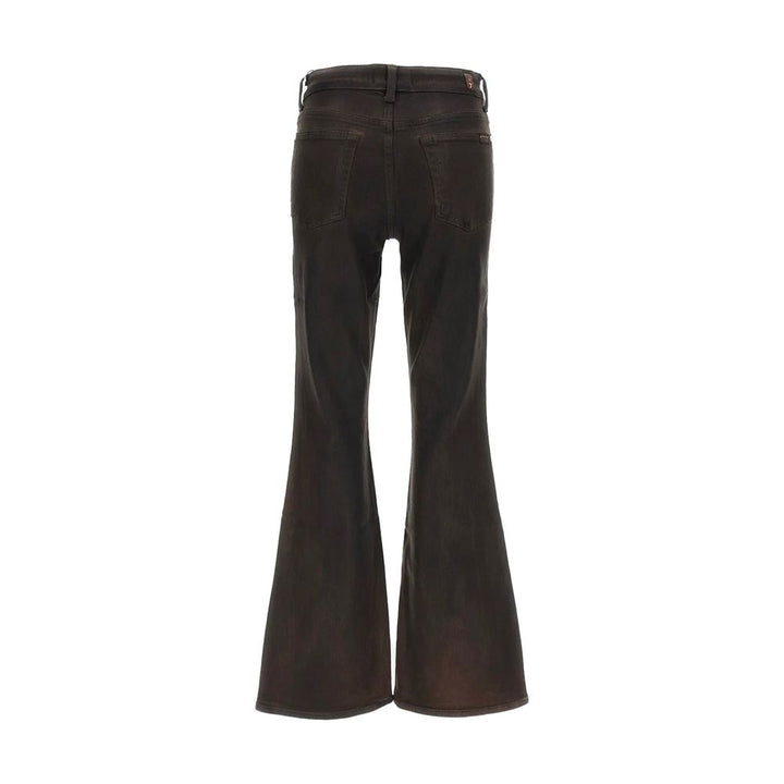 7FOR Black Cotton Bootcut Jeans