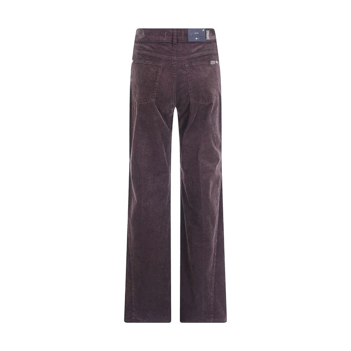 7FOR Brown Cotton Casual Pants