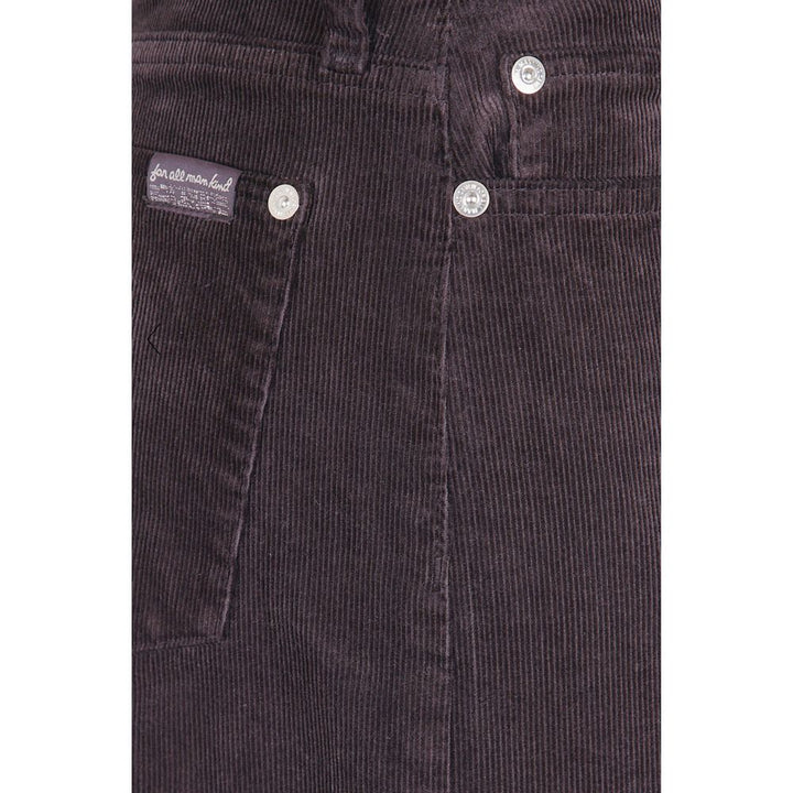 7FOR Brown Cotton Casual Pants