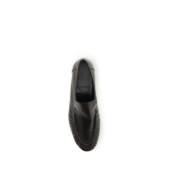 The Row Brown Suede Leather Slip-On Loafers