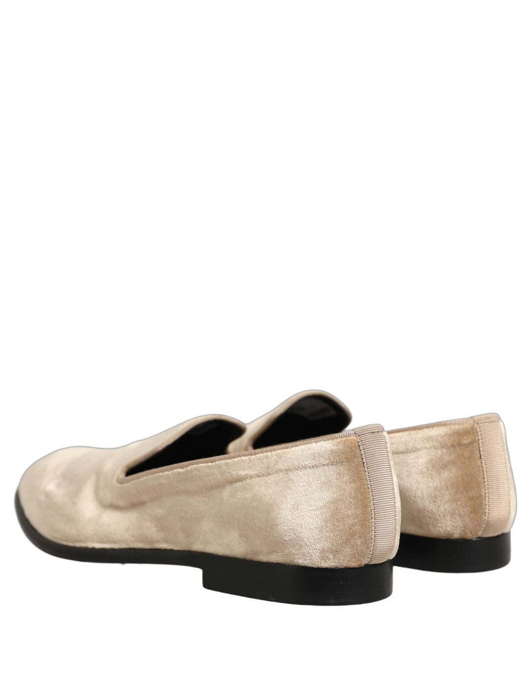 Dolce &amp; Gabbana Beige Suede Slip On Slippers Loafers Shoes