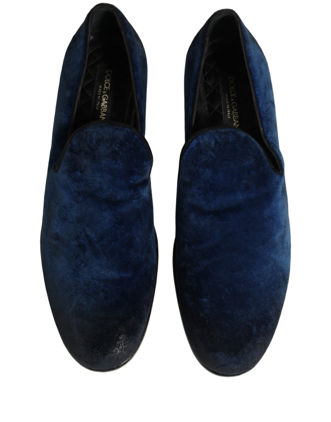 Dolce &amp; Gabbana Blue Suede Slip On Men Slippers Loafers Shoes