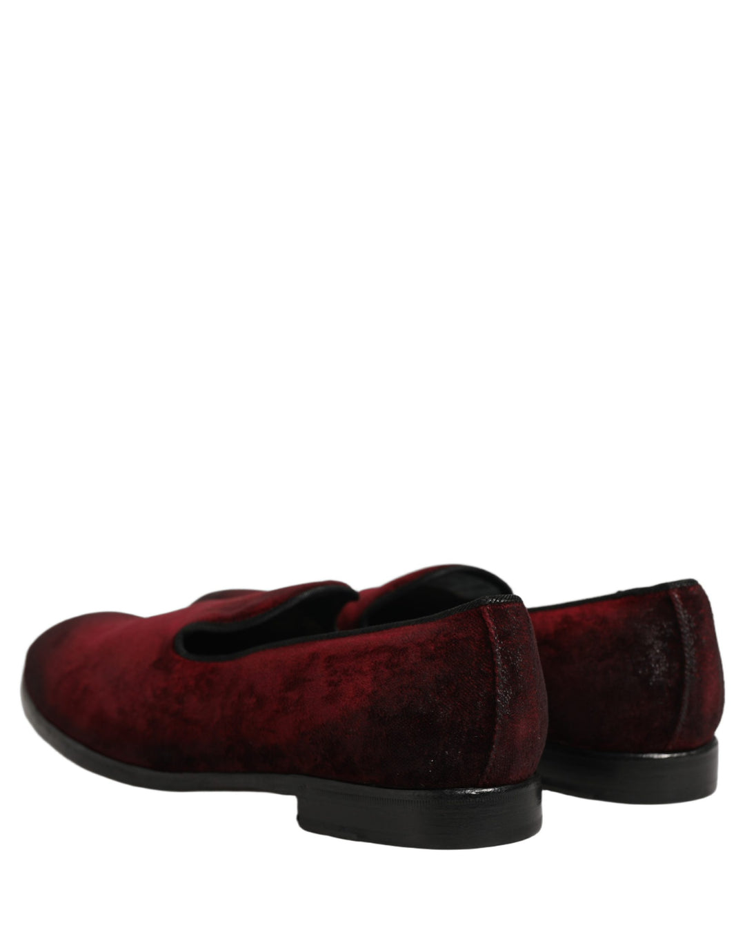 Dolce &amp; Gabbana Maroon Suede Slip On Slippers Loafers Shoes