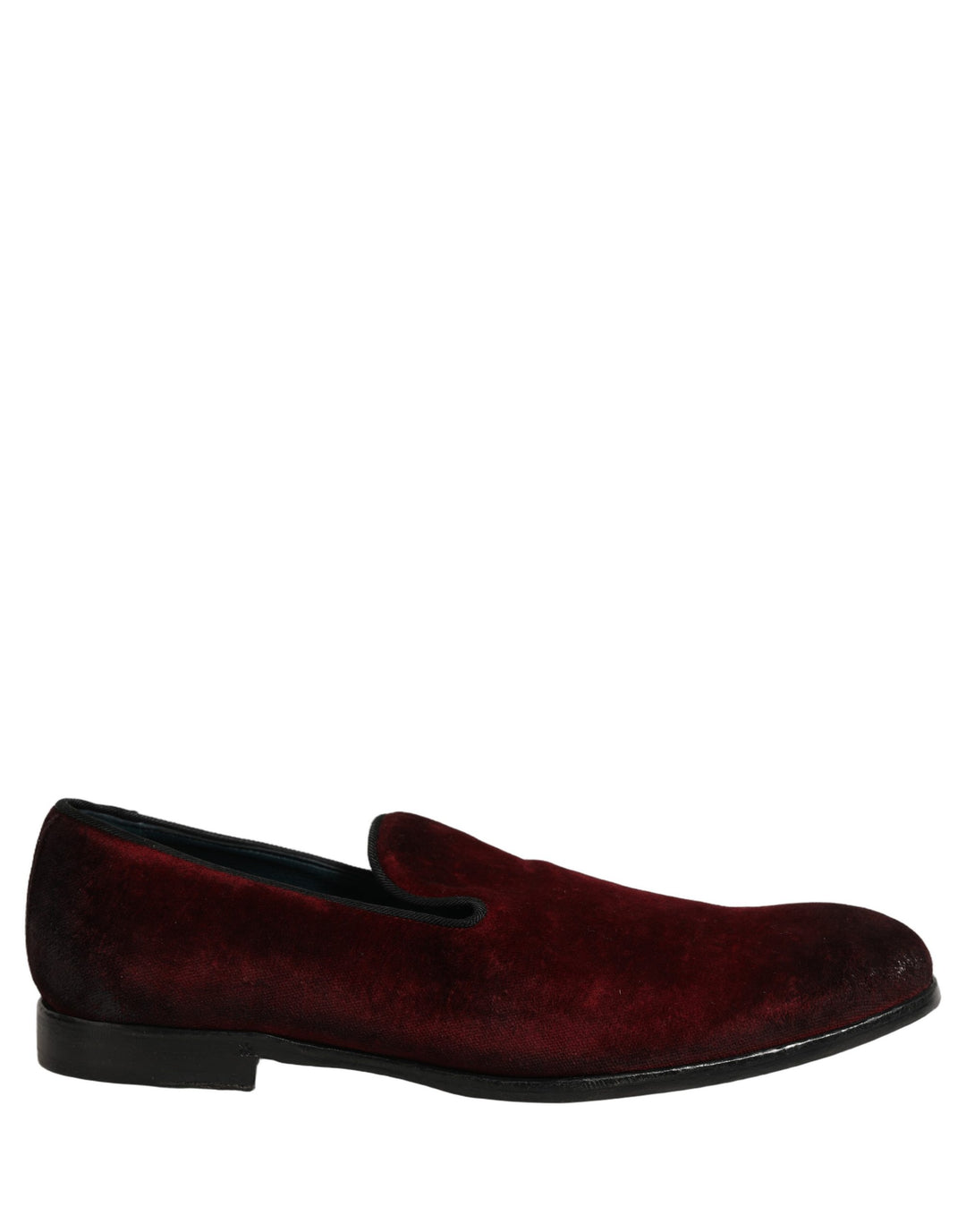 Dolce &amp; Gabbana Maroon Suede Slip On Slippers Loafers Shoes