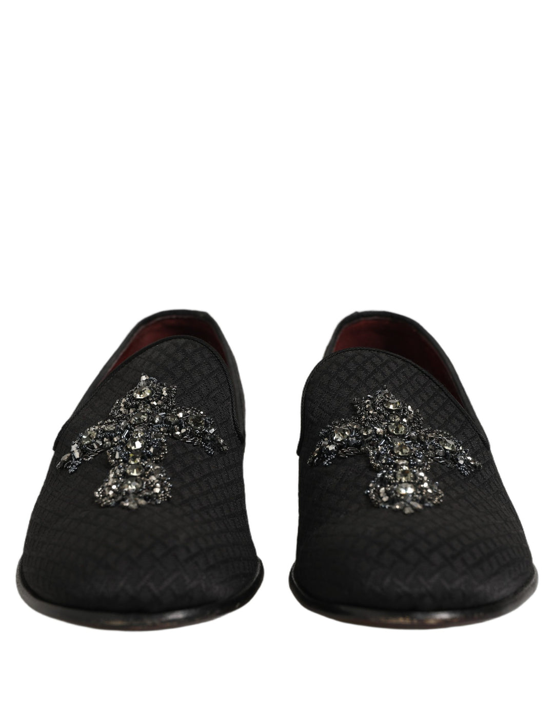 Dolce &amp; Gabbana Black Suede Cross Slip On Men Loafers Shoes