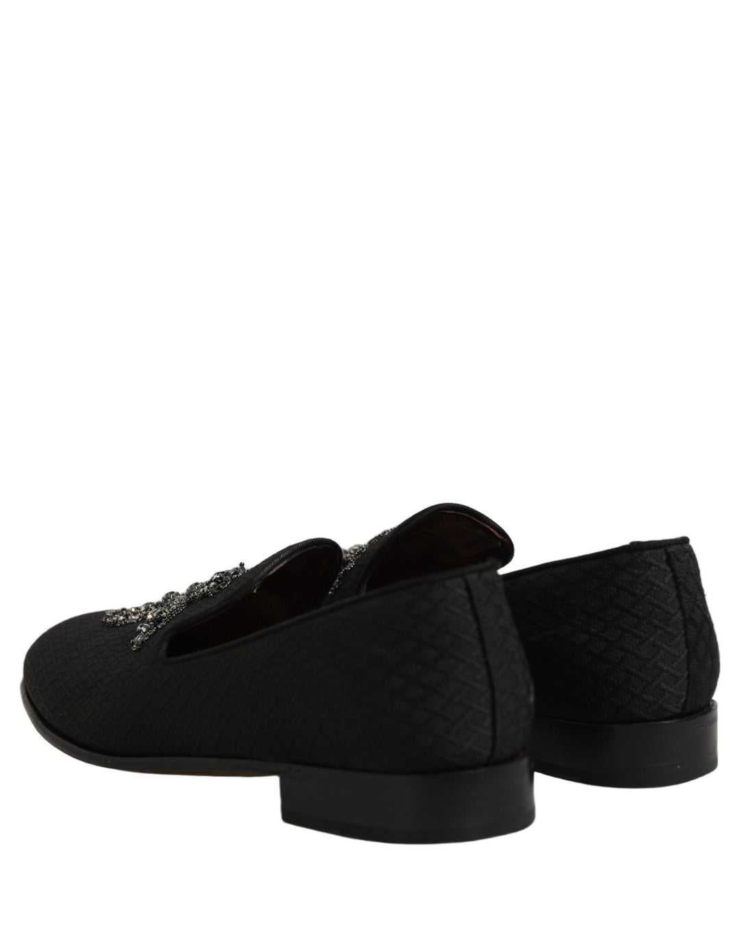 Dolce &amp; Gabbana Black Suede Cross Slip On Men Loafers Shoes