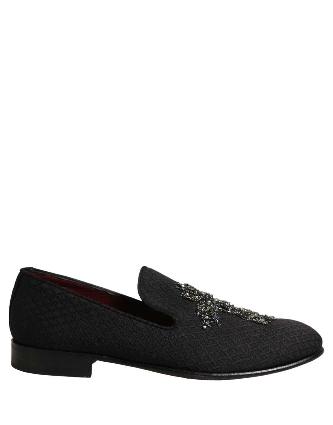 Dolce &amp; Gabbana Black Suede Cross Slip On Men Loafers Shoes
