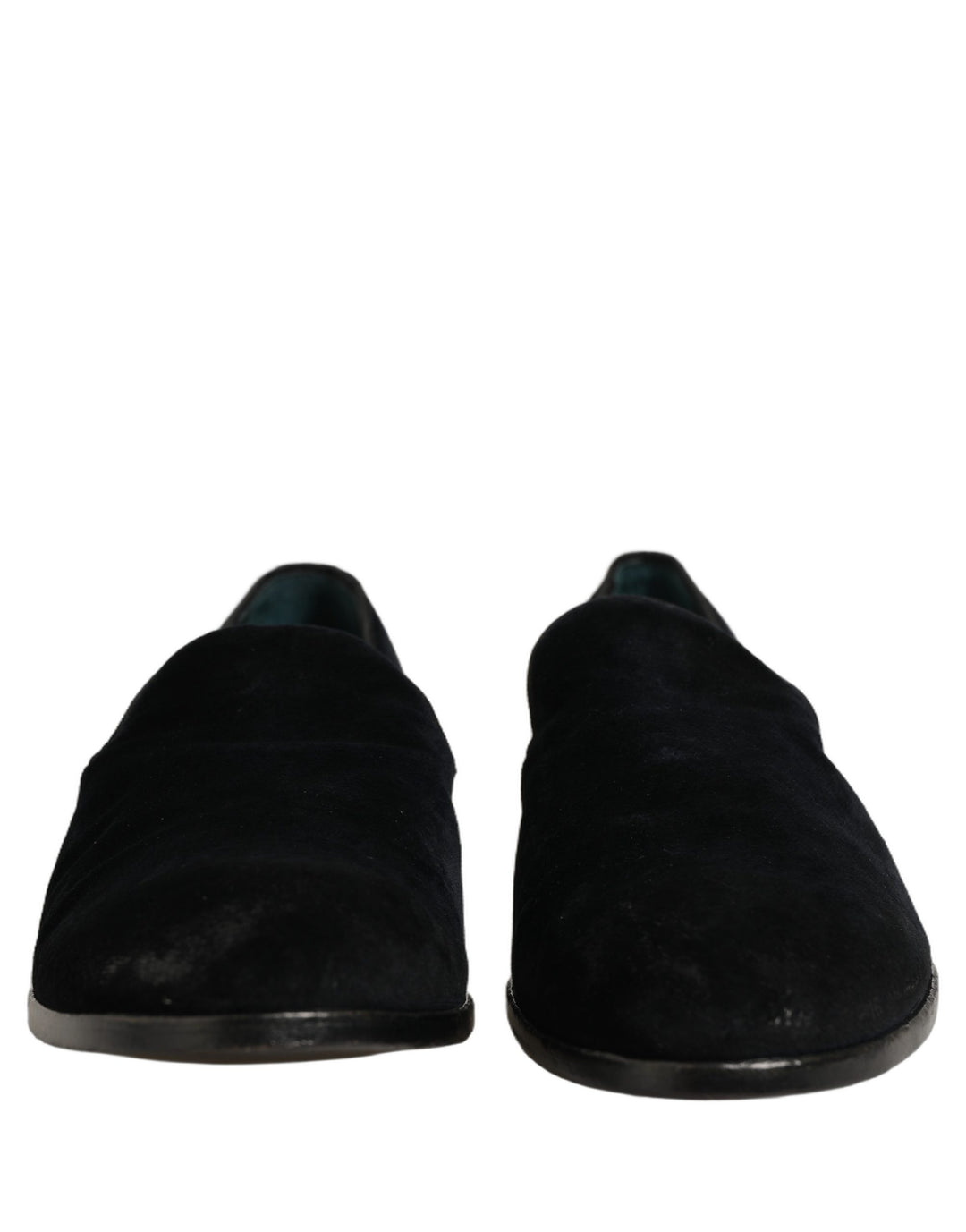 Dolce &amp; Gabbana Black Suede Slip On Slippers Loafers Shoes