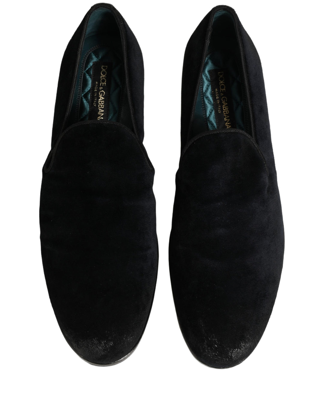 Dolce &amp; Gabbana Black Suede Slip On Slippers Loafers Shoes