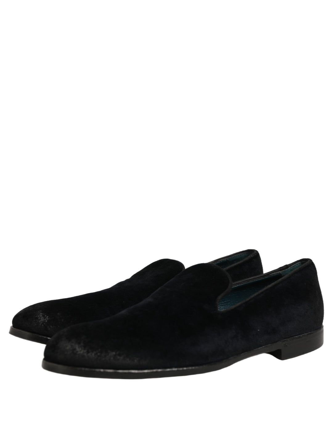 Dolce &amp; Gabbana Black Suede Slip On Slippers Loafers Shoes
