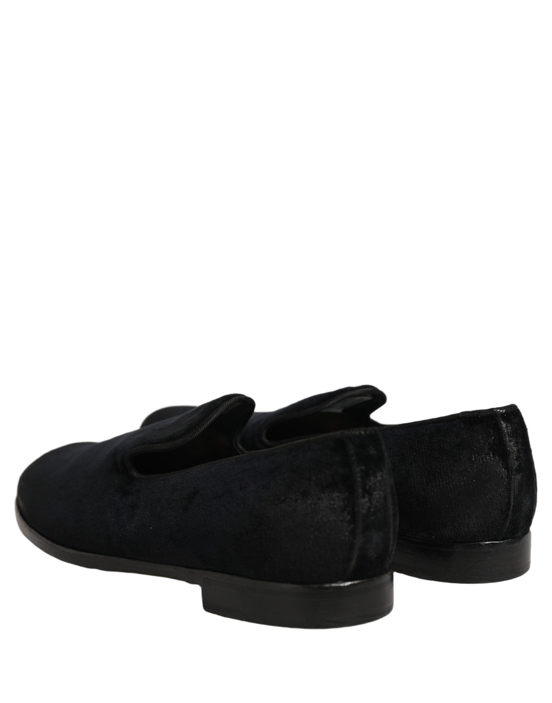 Dolce &amp; Gabbana Black Suede Slip On Slippers Loafers Shoes