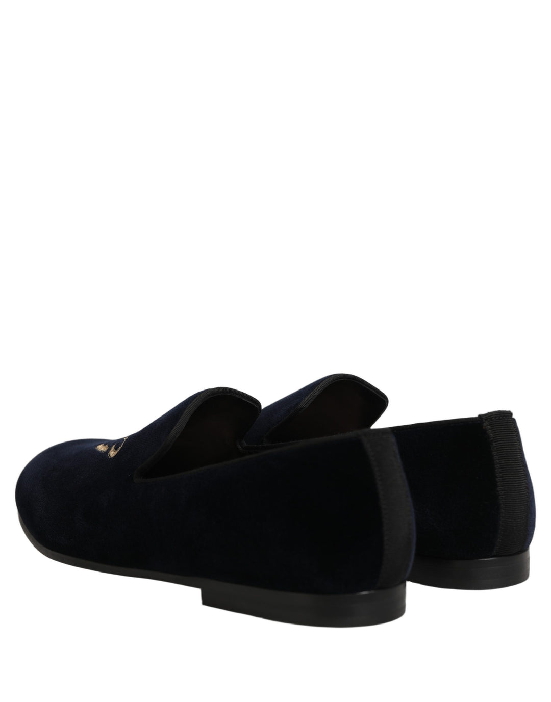 Dolce &amp; Gabbana Black Suede DG Logo Slippers Men Loafers Shoes
