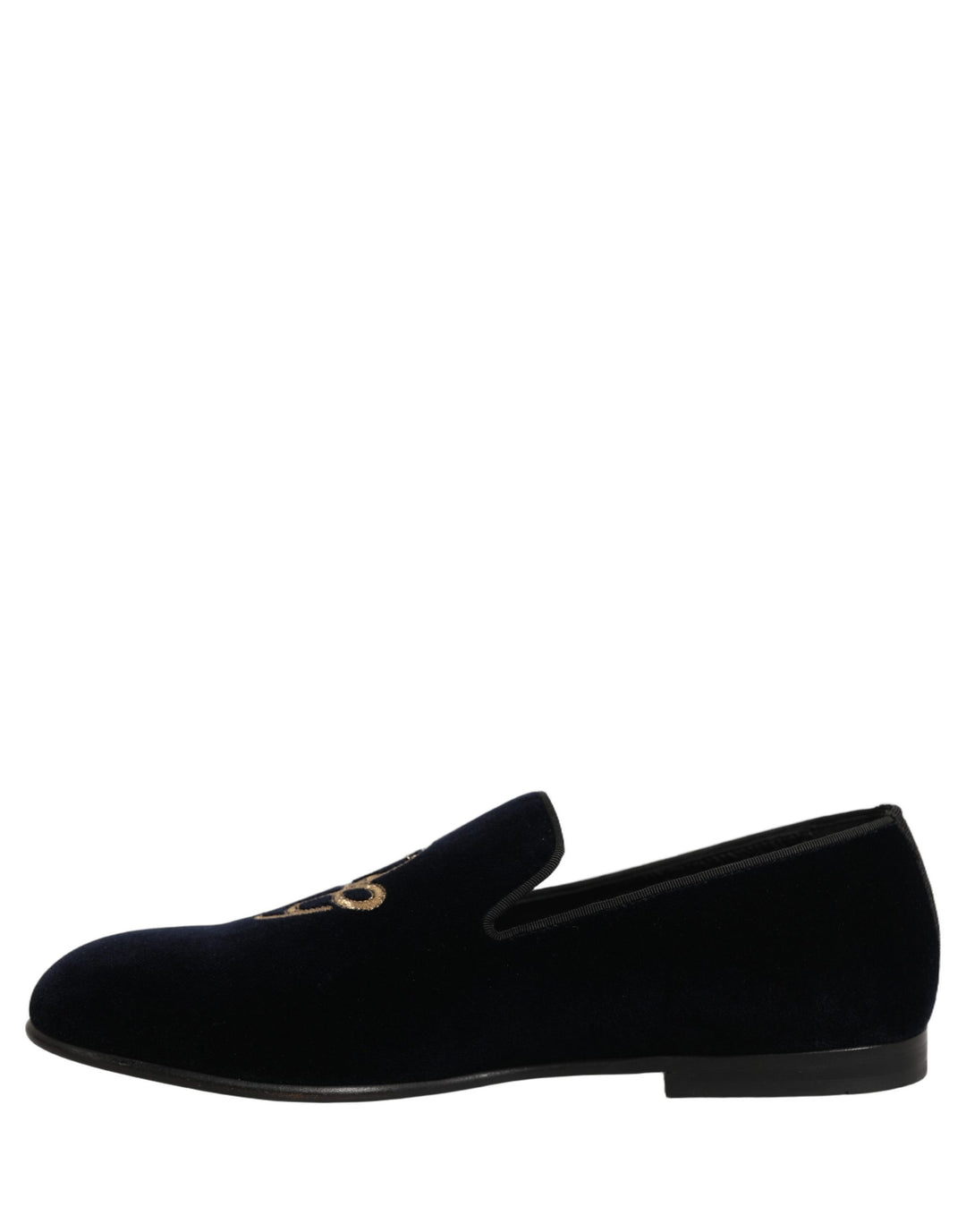 Dolce &amp; Gabbana Black Suede DG Logo Slippers Men Loafers Shoes