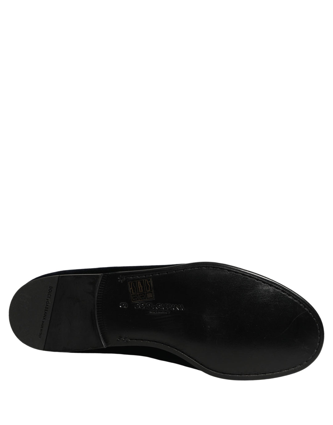 Dolce &amp; Gabbana Black Suede DG Logo Slippers Men Loafers Shoes