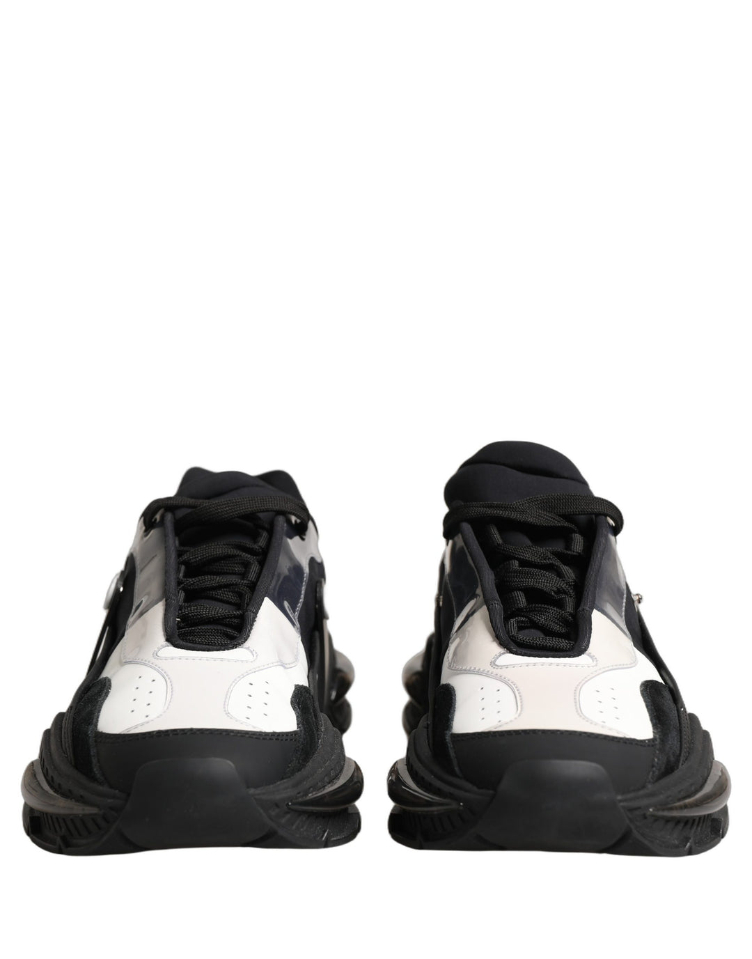 Dolce &amp; Gabbana White Black Logo Airmaster Men Sneakers Shoes