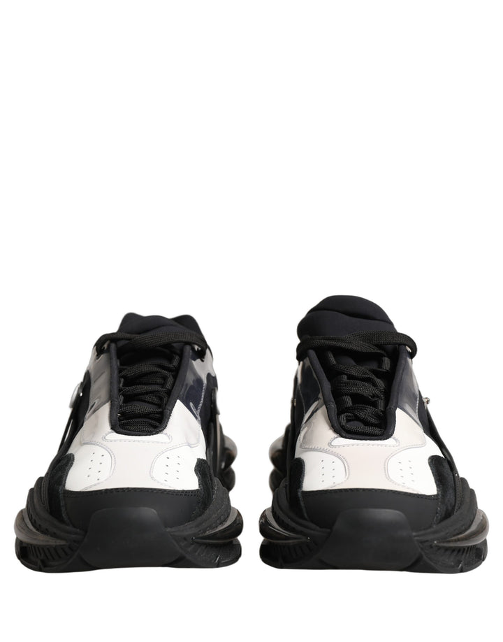 Dolce &amp; Gabbana White Black Logo Airmaster Men Sneakers Shoes