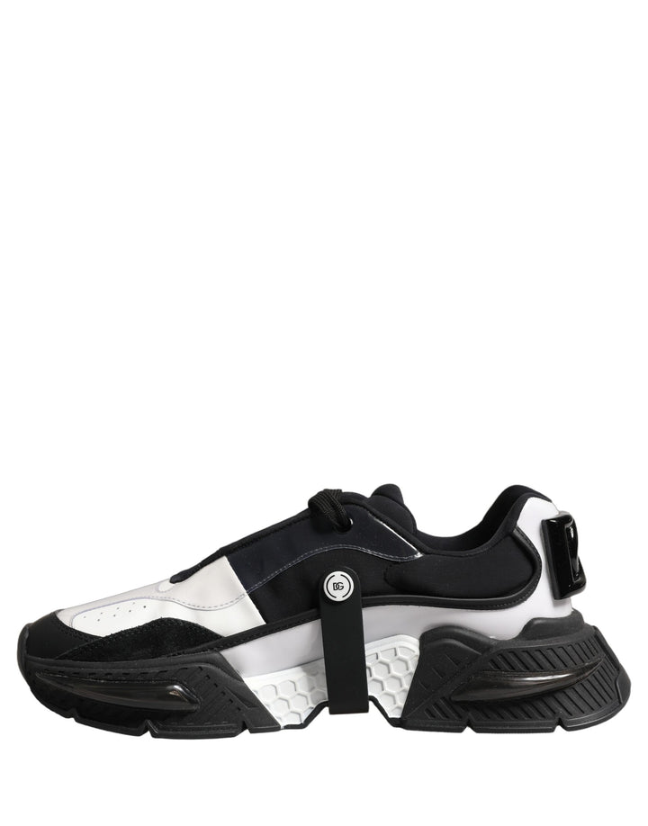 Dolce &amp; Gabbana White Black Logo Airmaster Men Sneakers Shoes