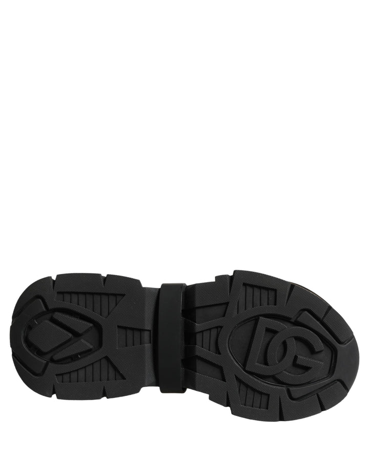 Dolce &amp; Gabbana White Black Logo Airmaster Men Sneakers Shoes