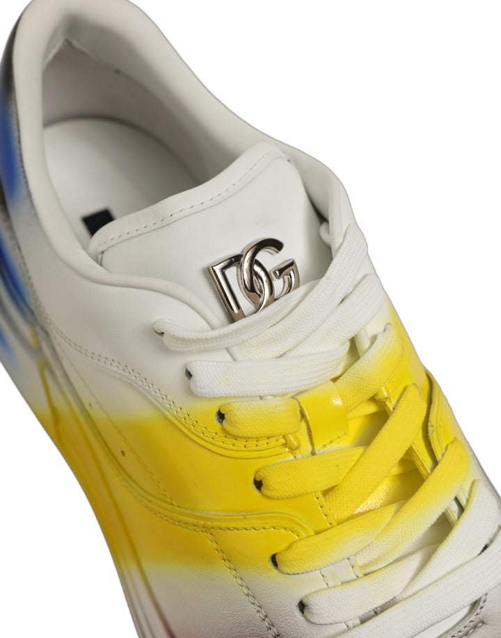 Dolce &amp; Gabbana Multicolor New Roma Paint Sneakers Men Shoes