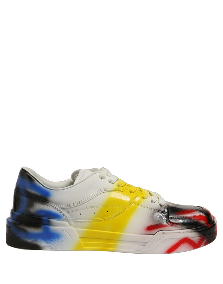 Dolce &amp; Gabbana Multicolor New Roma Paint Sneakers Men Shoes