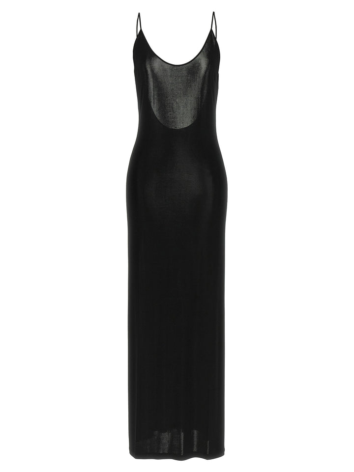 Saint Laurent Black Viscose Long Dress