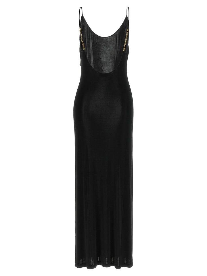 Saint Laurent Black Viscose Long Dress