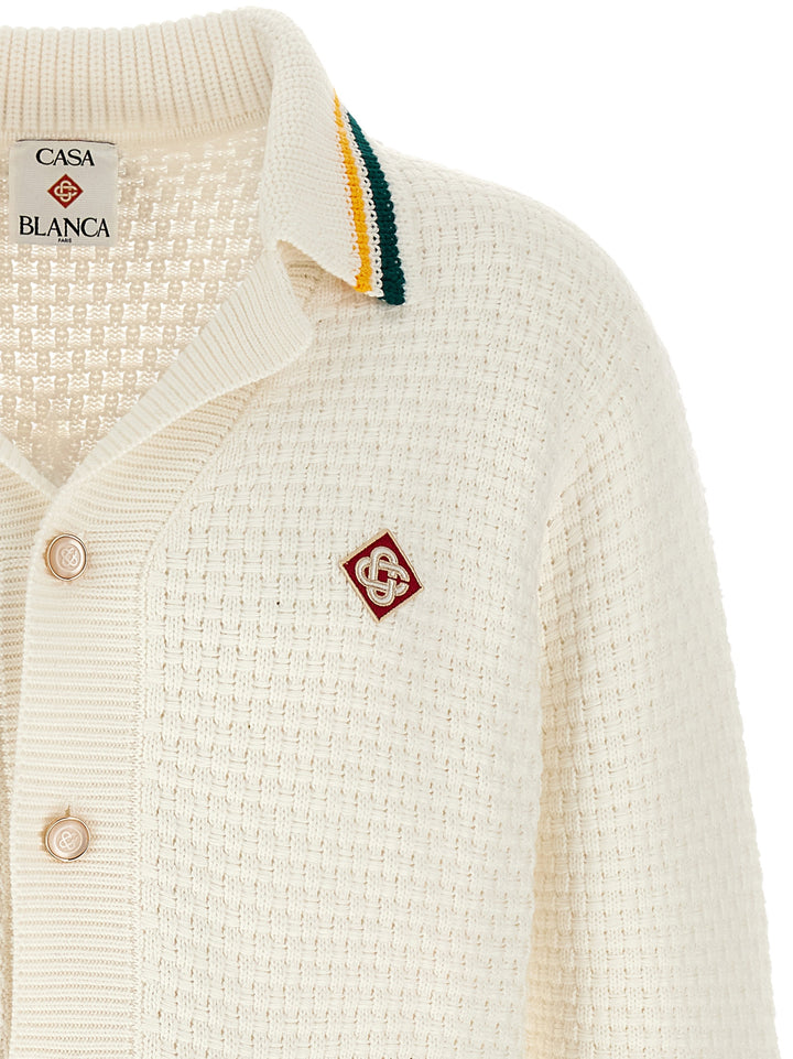 Casablanca White Cotton Cardigan