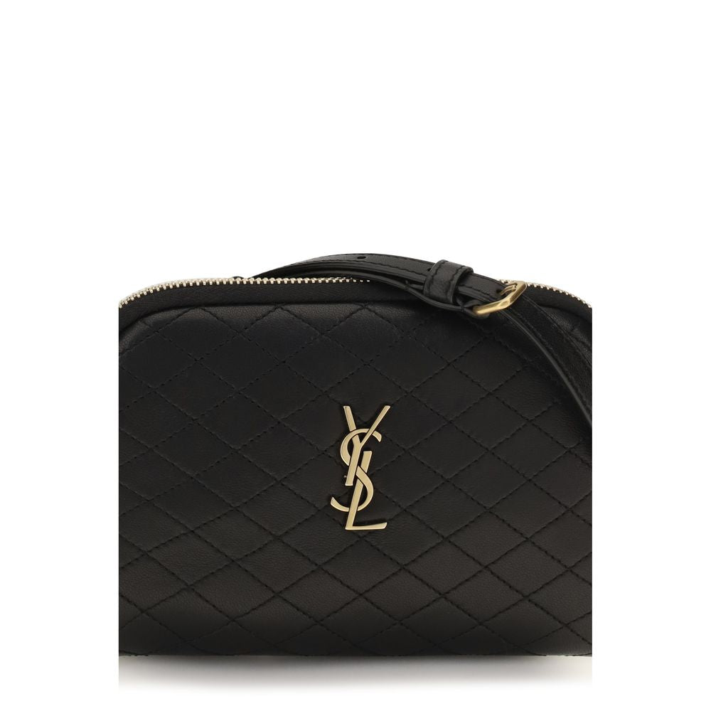 Saint Laurent Black Calf Leather Bos Taurus Shoulder Bag