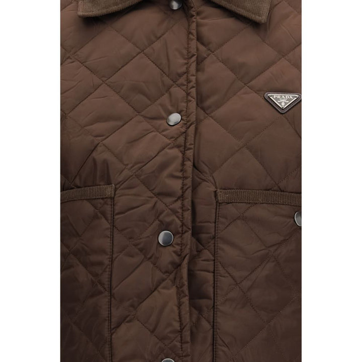 Prada Brown Recycled Polyamide Full-Length Jacket