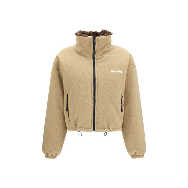 Miu Miu Beige Goose Down Full-Length Jacket