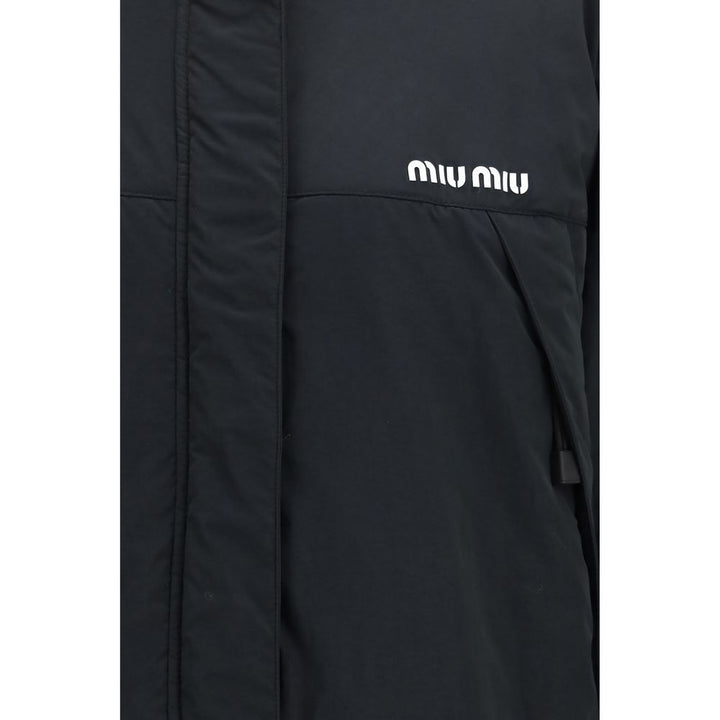 Miu Miu Black Polyester Full-Length Jacket