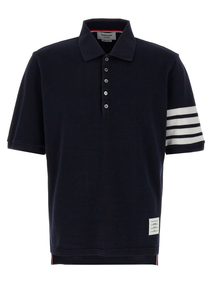 Thom Browne Blue Cotton Polo Shirt