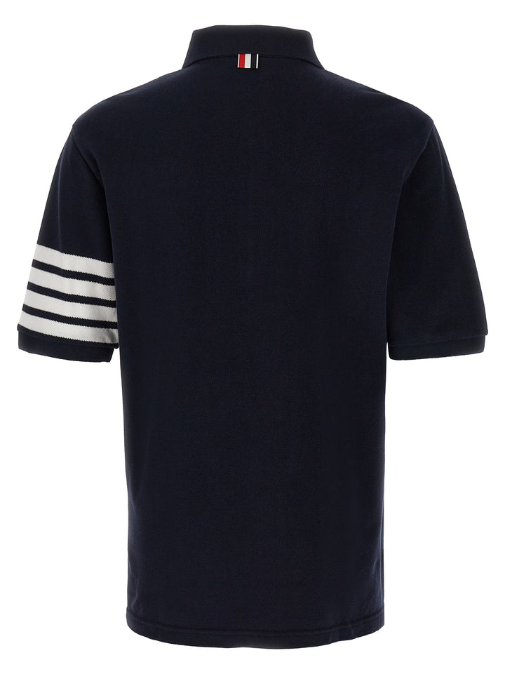Thom Browne Blue Cotton Polo Shirt