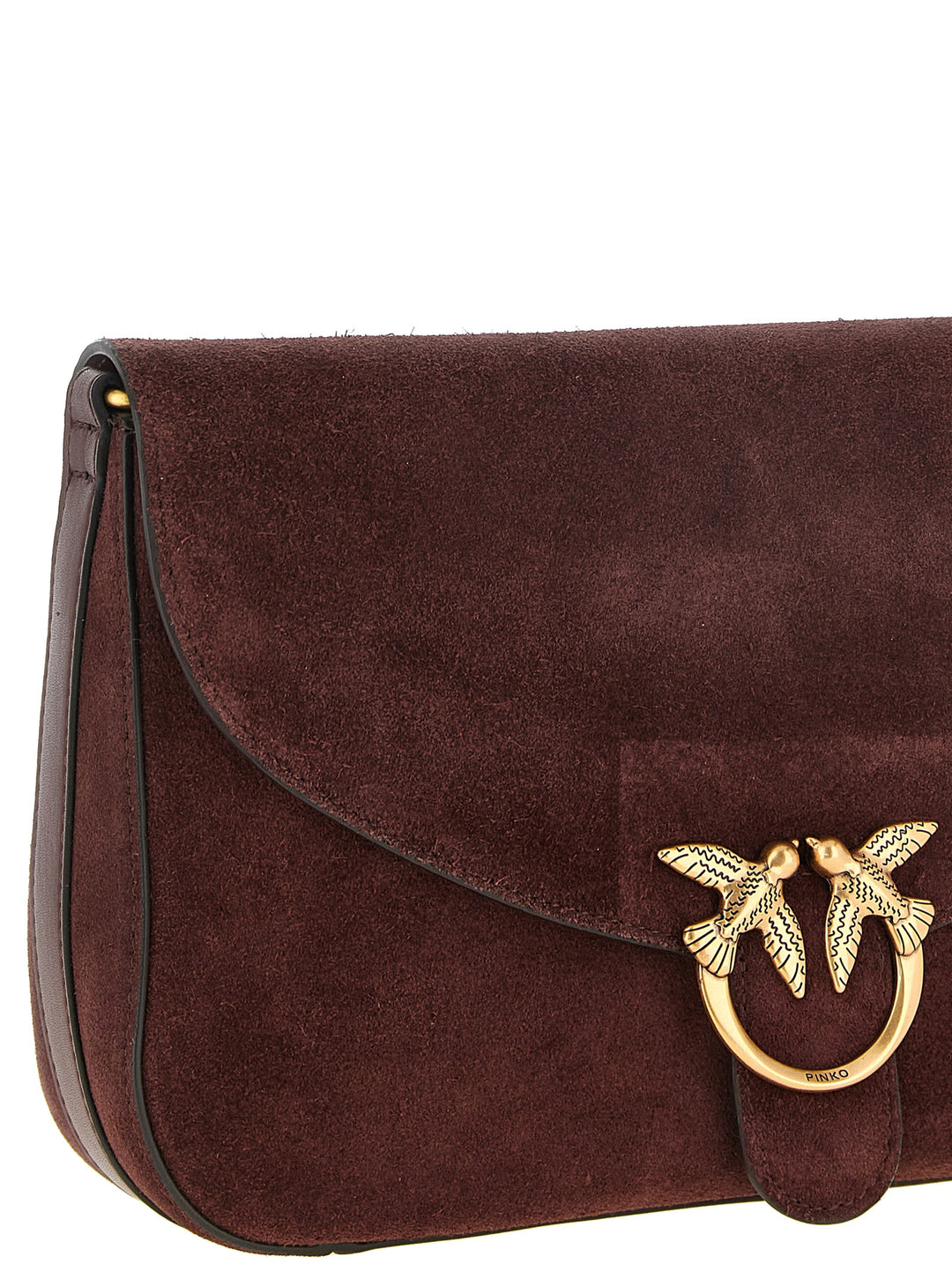PINKO Bordeaux Calfskin Crossbody Bag