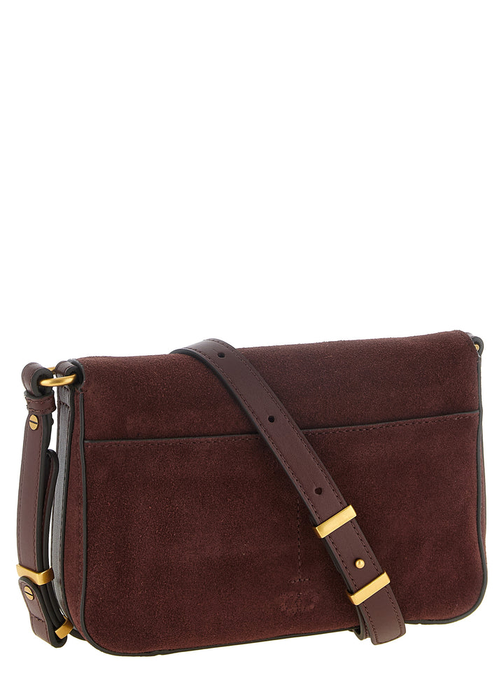 PINKO Bordeaux Calfskin Crossbody Bag