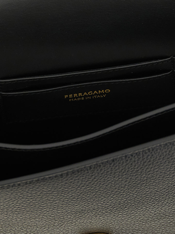 Ferragamo Black Calfskin Crossbody Bag