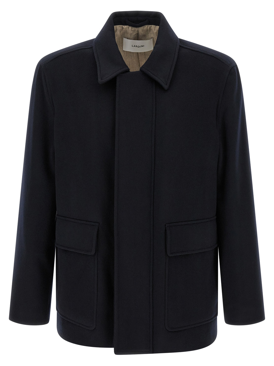 Lardini Blue Cashmere Full-Length Jacket