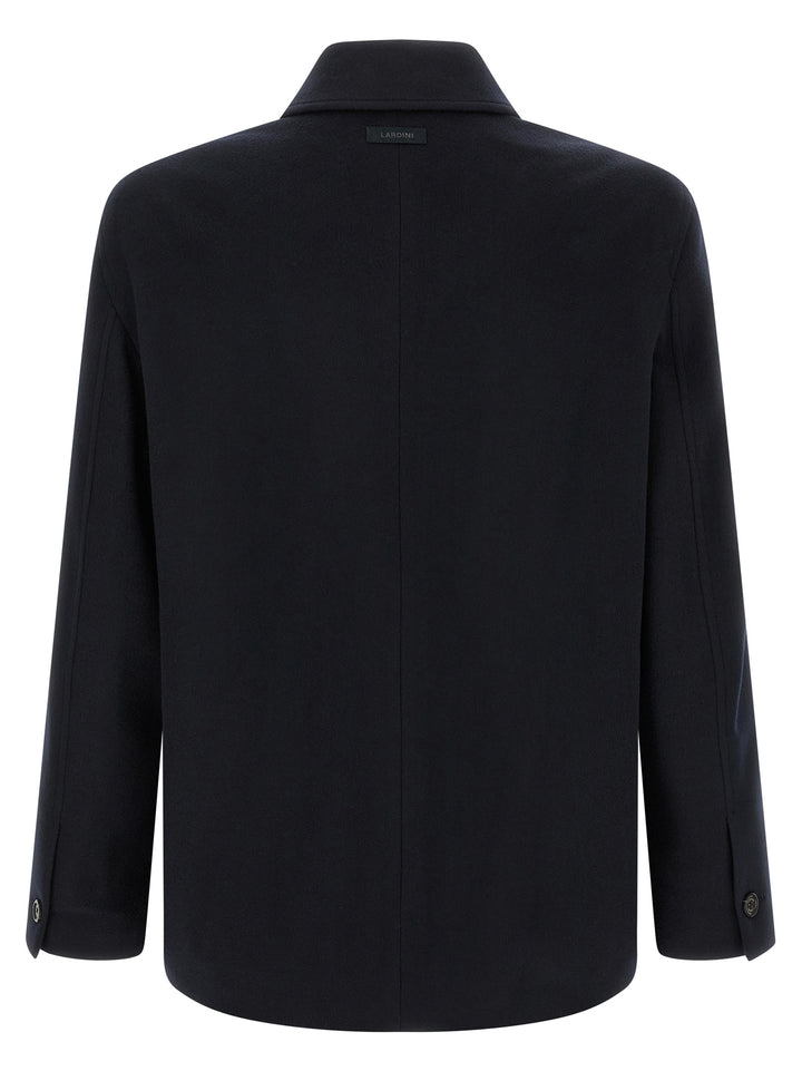Lardini Blue Cashmere Full-Length Jacket