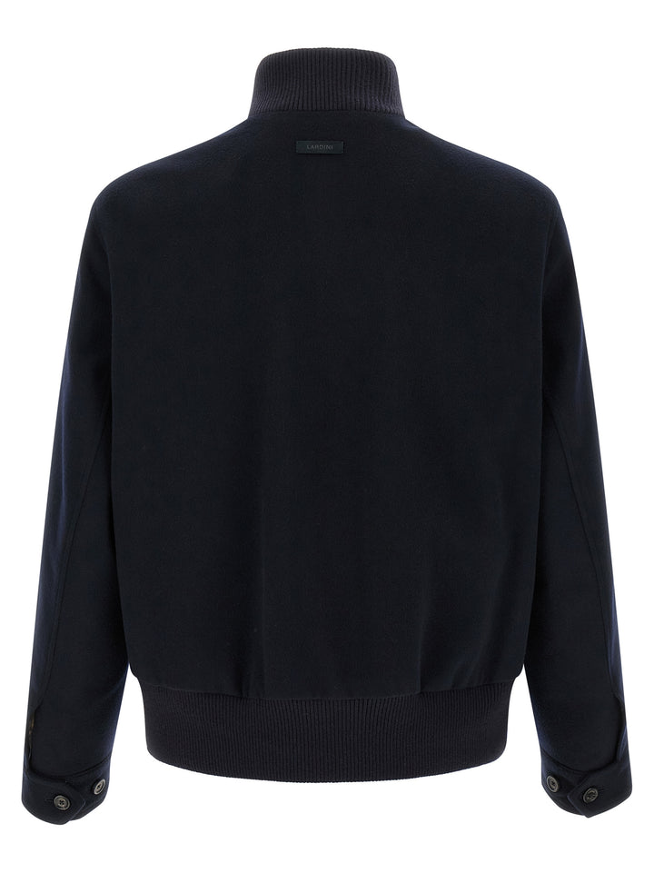 Lardini Blue Virgin Wool Full-Length Jacket