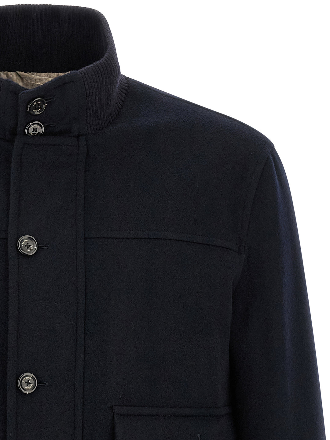 Lardini Blue Virgin Wool Full-Length Jacket