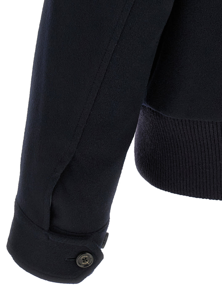 Lardini Blue Virgin Wool Full-Length Jacket