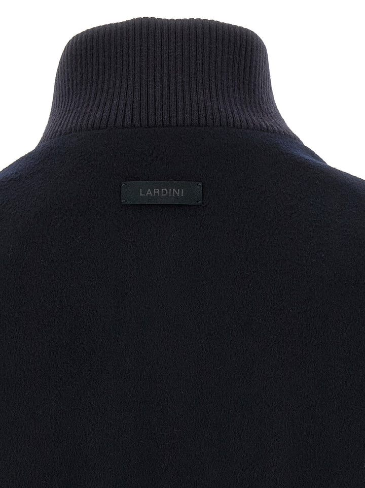 Lardini Blue Virgin Wool Full-Length Jacket