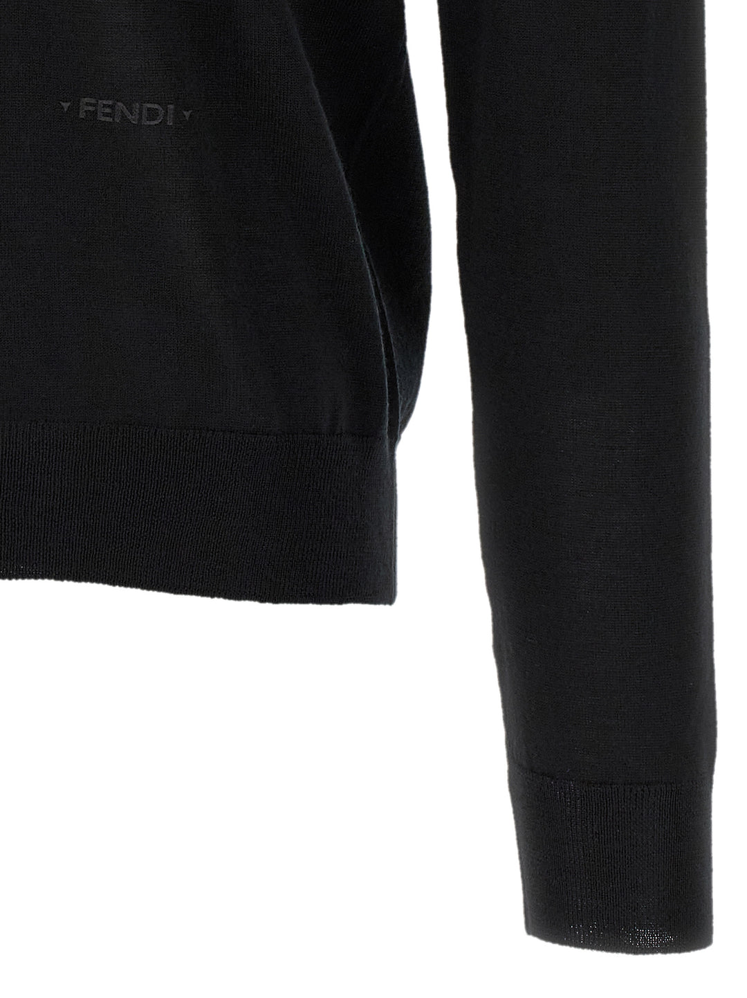 Fendi Black Virgin Wool Cardigan