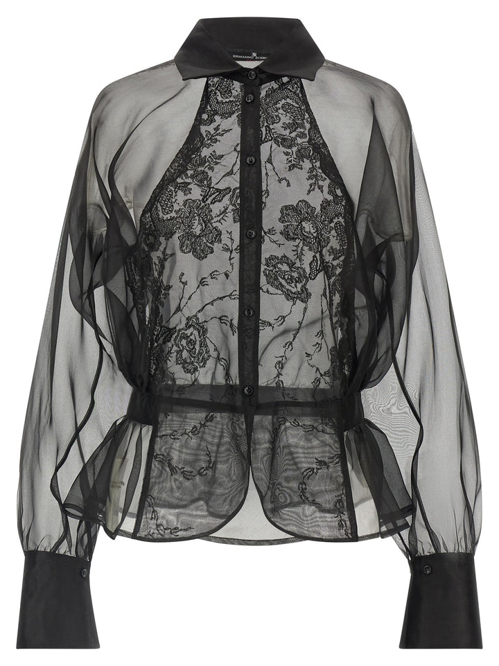 Ermanno Scervino Black Silk Blouse